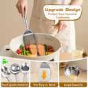 8 Pcs Cooking Utensils Set, Stainless Steel Kitchen Utensils, Heat Resistant Metal Kitchen Tools Include Solid & Slotted Spatula, Serving Spoon, Ladle, Pasta Server,Potato Maseher, Egg Whisk, Silver