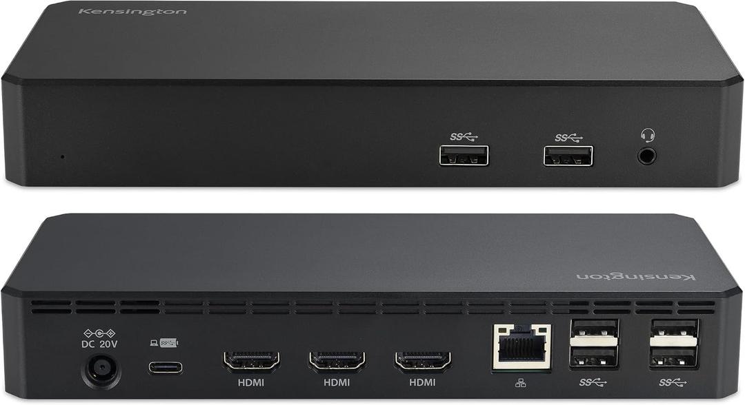 Kensington SD4760P 11-in-1 USB-C Docking Station Triple Monitor DisplayLink Docking Station, 3xHDMI, 100W Charging for Laptop, 6xUSB A, Ethernet, Audio, for Mac and Windows Driver Require K33622NA