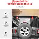 22PCS Full Set Exterior Decoration Trim Kit Fit for 2018-2026 Jeep Wrangler JL JLU 2/4 Doors, Door Hood Engine Hinge Covers Door Handle Side Vent Tailgate Window Hinge Cover (Red)