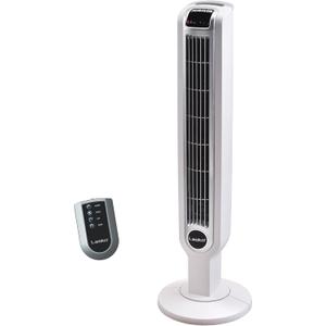 Lasko Oscillating Tower Fan with Remote Control, 3 Quiet Speeds, Timer for Bedroom, Kitchen, Office Use, White, 36" 2510