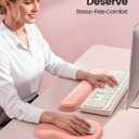 Meatanty Keyboard and Mouse Pad Wrist Rest Set, Ergonomic Wrist Pad Support, Computer Hand Palm Rest Combo, Memory Foam Typing Desk Accessories Carpal Tunnel Cushion, Laptop Office Home School-Blue