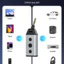 1Mii B04 Bluetooth 5.4 Receiver for Car, 3.5mm Jack AUX Bluetooth Car Adapter, Wireless Audio Receiver for Home Stereo with Volume Control, Hands-Free Clear Call, 16H Battery Life (RX Only)