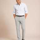 SNOWTEN Mens Dress Pants, Soft Pro Fabric, Classic Fit Stretch Work Pants Lightweight Water-Repellent Pant with Pockets, 32W x 34L (Gray)