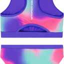 Under Armour Girls Two Piece Bikini Swimsuit, UPF 50+ Sun Protection, Quick Drying Bathing Suit, Size 8