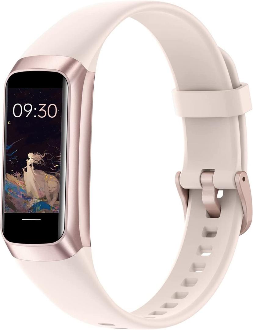 Fitness Tracker with 24/7 Heart Rate Blood Oxygen Sleep Monitor,Activity Tracker with 1.1" AMOLED Touch Color Screen, Multiple Sport Modes Step Counter,IP68 Waterproof for Women Men, Rose Gold