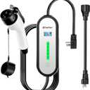Level 1 Level2 EV Charger 16 Amp 110-240 V,17 ft Cable, Portable Electric Vehicle Charger with NEMA5-15P & 6-20 Plug Compatible for SEA J1772 EV Cars for Home and Outdoor (White)