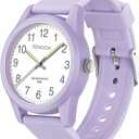 Kids Analog Watches for Girls Boys Watches with Soft Band Learning Time 50M Waterproof Children Watch Easy to Read for Ages 4-12 Kids Gift