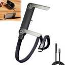 Sideways Phone Charger, 2-in-1 Invisible Holder Charger Cable, 240W Stand Data Cable, Invisible Holder Charger Cable with Stand for Smartphones Tablets (1pc,C-C)