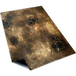 44'' x 60'' Battle Mat Gridded War-Gaming Mat for WH40K Pariah Nexus Deployment Zone - Made of Synthetic Leather, Wasteland Patterned, Boxed Package