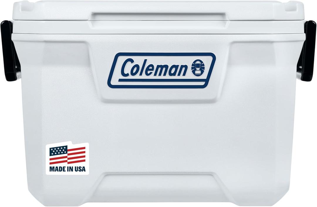 Coleman Marine Cooler with Fully Insulated UV Guard Lid & Body, Keeps Ice for 3+ Days, Great for Boating & Fishing, 52qt/100qt Wheeled/120qt Options