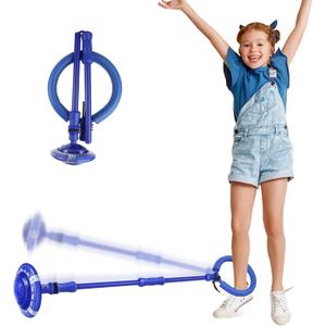 Skip Ball for Kids with Flashing Lights - Indoor Outdoor Game Fitness Toys for Kids, Cool Christmas Birthday Gifts Toys for Girls Boys Age 6 7 8 9 10+ Year Old (Blue)