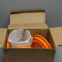 Chick Feeder and Waterer Kit, Top Fill 1.5kg Chick Feeder and 1.5L Chick Waterer with 3 Adjustable Heights (Orange)