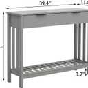 TaoHFE Entryway Table with Storage, Modern Sofa Table with Slatted Frame, Entry Way Table with Smooth Finish, Long Console Table for Hallway, Entryway, Living Room, Bathroom, Bedroom, Grey