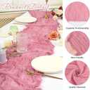 10 Pack Cheesecloth Table Runner 20 x 120 inch Long Boho Gauze Table Runners 10FT Semi Sheer Table Runner for Wedding Decor, Baby Shower, Birthday Party, Banquet (Dusty Rose)
