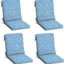 ARDEN Outdoor Dining Chair Cushion, 4-Pack, 20x44, Amalfi Blue Tile