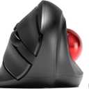 MicroPack Trackball Wireless Mouse, Upgrade Right Hand Ergonomic Mouse with Wireless Vertical Rollerball Computer Mouse, 3 Adjustable DPI, Easy Thumb Control for PC, Laptop, Mac, Windows - Black