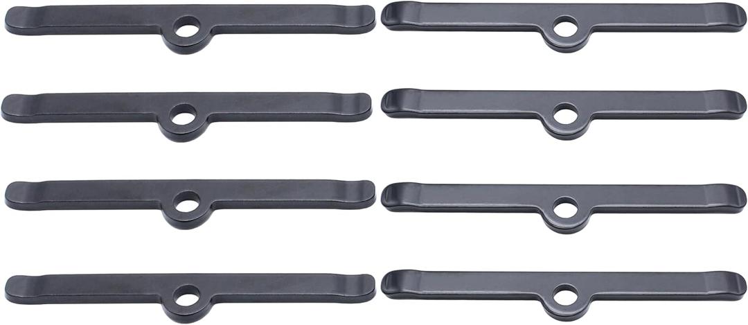 8 Pcs 4 3/4" Black Chrome Valve Cover Spreader Bars Fits for SB Chevy SBC 283 305 327 350