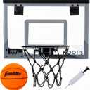 Franklin Sports Over The Door Indoor LED Basketball Hoops-Steel Rim Mini Basket-Includes Ball and Pump-Light Up Backboard