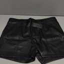 Zebaexf Women Sexy Leather Legging Shorts High Waist Faux Leg Stretchy Shorts PU Leather Pants.XXL