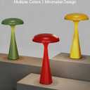 Cordless Mushroom Lamp,Red Small Table Lamp,Vintage Aesthetic Lamp | 3 Colors Dimmable Touch Lamp,Rechargeable Desk Lamp with Mushroom Decor,LED Night Light for Bedroom Living Room Kitchen Dorm