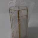 Glass Hurricane Candle Holder, Set of 3 Large Clear Hexagon Lanterns Pillar Candle Lantern with Gold Metal Frame Wedding Centerpiece Table Decor Home Decorations (Gold)