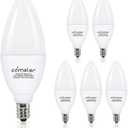 comzler E12 Ceiling Fan Light Bulbs, 5 Watt 60 Watt Equivalent LED Candelabra Bulbs, Cool Daylight 6000K Chandelier Light Bulbs, Candle Bulb Small Base for Chandelier, Non-Dimmable, 6 Pack