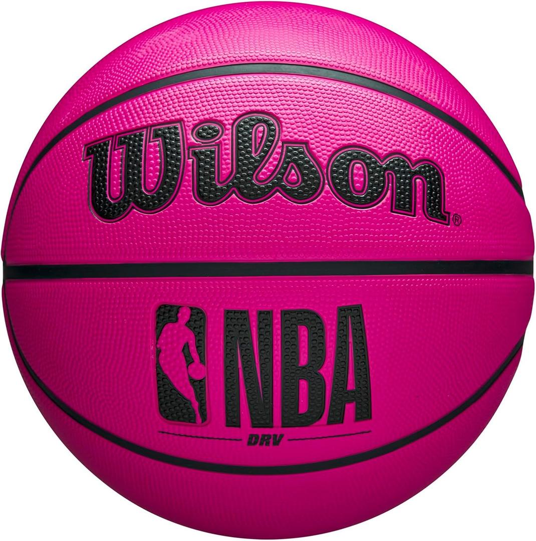 Wilson NBA DRV Outdoor Basketball with Pump (Size 5 - 27.5", Pink)