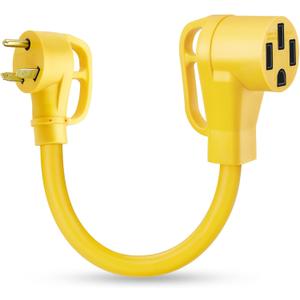 Kohree 30 Amp to 50 Amp RV Plug Adapter 18", Heavy Duty RV Dogbone Electrical Adapter 30A Male to 50A Female Power Cord with Grip Handle, 125V/3750W