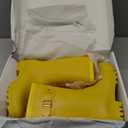 Women's Mid Calf Rain Boots Waterproof Fashion Garden Shoes Anti-slipping Rainboots For Women Comfortable Insole Light Rain Shoes (7.5, Yellow)