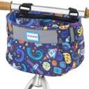 Kids Bike Basket Front for Boys Girls, Waterproof Bicycle Front Basket Handlebar Bag with Reflective Safety Straps, Easy to Install Kids Bike Scooter Accessories