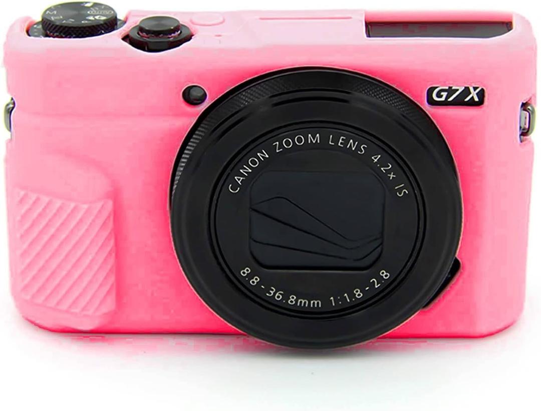Easy Hood G7X Mark II Case G7X Camera Silicone Case, Soft Silicone Protective Cover for Canon Powershot G7X Mark II DSLR Camera (Pink)