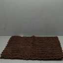 LINGXIYA Fluffy Microfiber Chenille Bath Rug, Extra Soft Absorbent Bath Rugs, Bathroom Rug, Non Slip Bath Rug Mats, Washable Dry Fast Plush Rugs for Tub and Shower (Brown,50 * 80cm)
