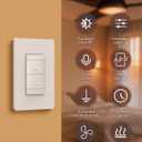 MOES Star Ring Smart Ceiling Fan Control and Dimmer Light Switch, 2.4GHz WiFi Smart Switch, 4-Speed & 1-100% Dimmable, Neutral Wire Required, Smart Life APP, Compatible with Alexa & Google Home