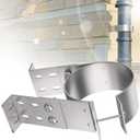 3" Adjustable Chimney Pipe Support Bracket, Pellet Chimney Wall Strap, Ventilation Duct Wall Fixing Bracket, Metal, Silvery
