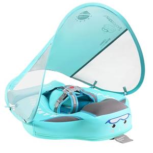 Baby Floats for Pool with Canopy Removable Sun Protection Canopy Mambobaby Float Non Inflatable Upgrade Add Tail Avoid Flip Waterproof Skin-Friendly Infant Swim Float 3-24 Months