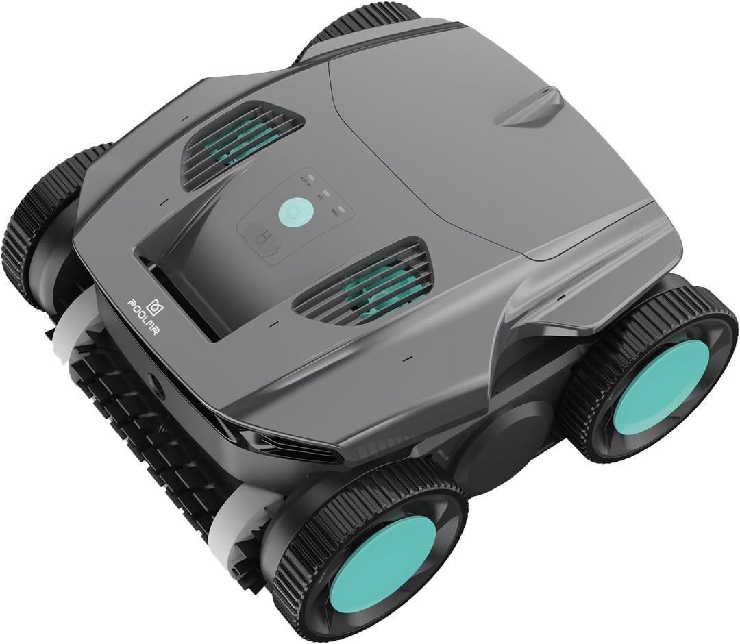 Cordless Robotic Pool Cleaner-Pool Vacuum for In ground Pools with Wall Climbing-120 Mins Running Time, Smart Navigation, 20Gal/Mins Poweful Suction, for Most Pools up to 1,500 Sq.ft, Cyan