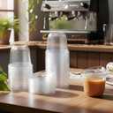 50 Pack 10 oz Clear Plastic Cups with Strawless Sip Lids Disposable Pet Iced Coffee Round Bottom Cup for Iced Coffee Juice Smoothie Cold Beverage Milkshake Bubble