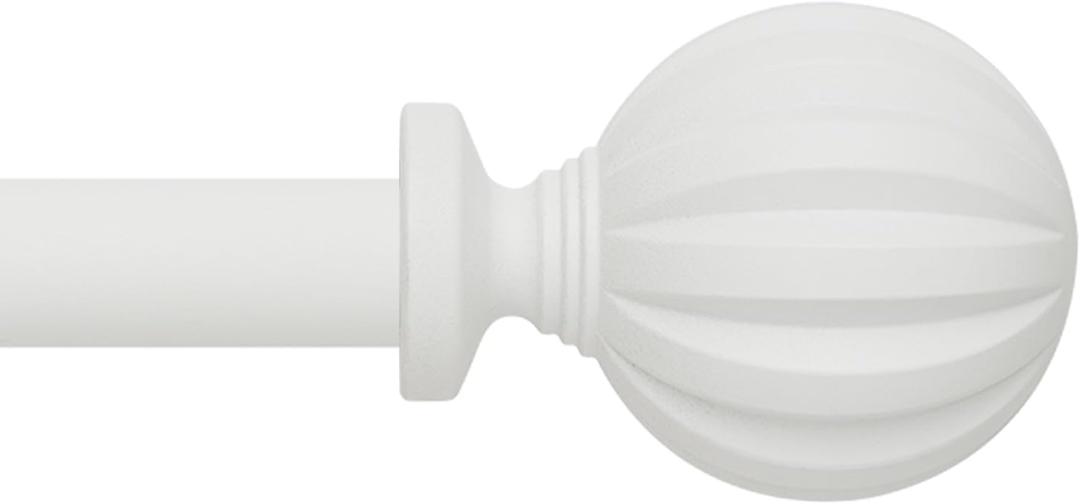 Curtain Rod,Window Curtain Rods for Windows Easy Installation,Adjustable Decorative Curtain Rod 3/4 Inch Diameter Single Window Curtain Rod Set, 66 to 120 Inches, White