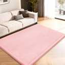 ACOMOPACK Baby Play Mat for Floor,1.3" Thick Memory Foam Area Rug for Living Room,Soft Velvet Crawling with Non-Slip Bottom for Kid,Toddler,71"×79" Tummy Time Nursery Rugs,Yoga（Pink）