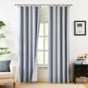 Vision Home Blue Fog Linen Full Blackout Curtains 84 inch Long for Bedroom Living Room Darkening Soundproof Window Panels Thermal Insulated Rod Pocket Back Tab Farmhouse Drapes 56" Wx84 Lx2