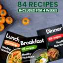 Diabetic Meal Planner for Type 2 Diabetes 4-Week Low Carb Low Sugar Meal Plan Chart Blood Sugar Control Food Guide, Portion Control, Easy Meal Prep Tracker