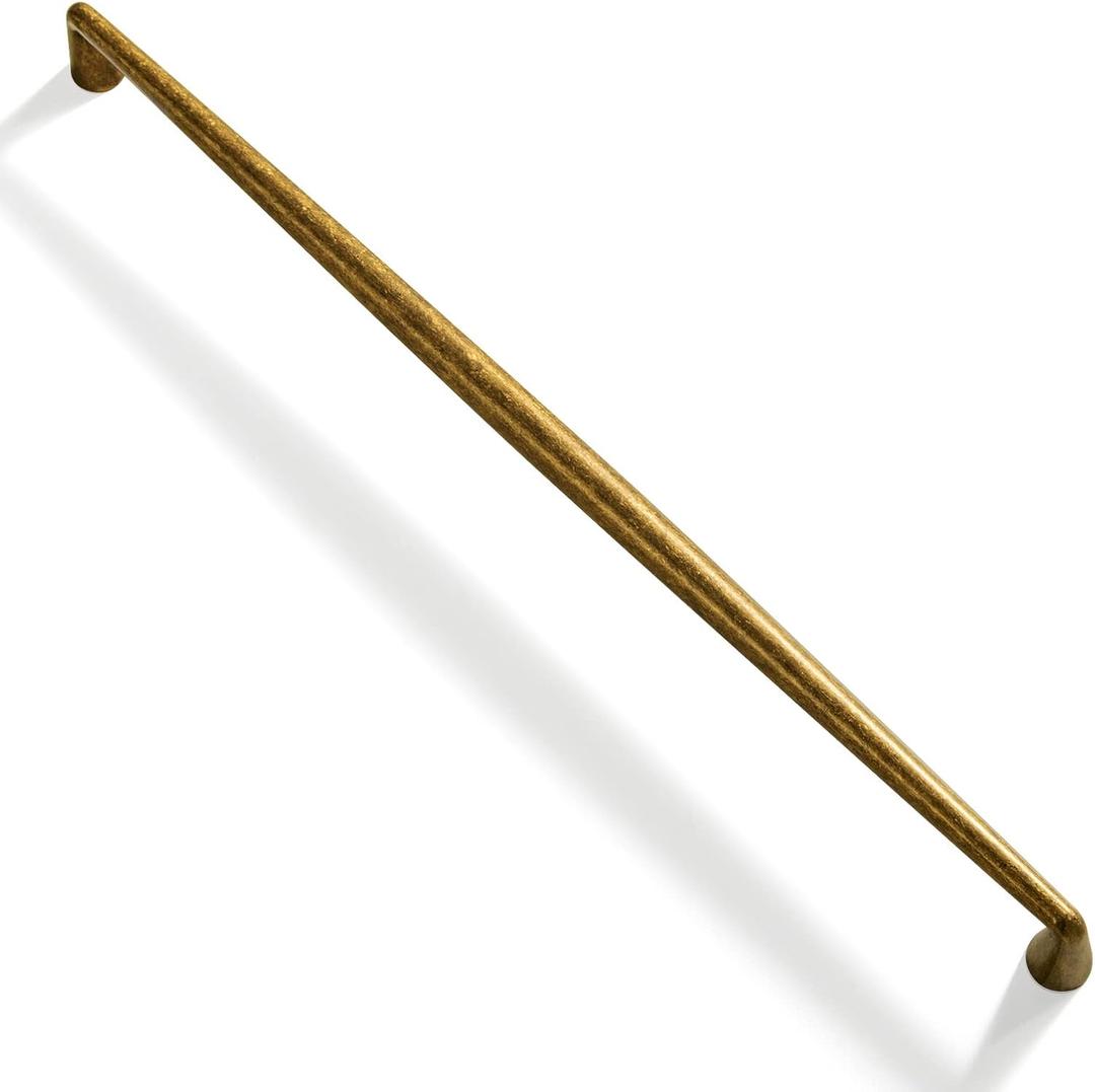 Goo-Ki Vintage Retro Antique Brass Zinc Alloy Cabinet Handles - 10''(256mm) Hole Center Affordable Luxury Cabinet Pull Hardware for Bedroom, Kitchen, 6 Pack