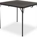 34" Square Folding Table for 4 Person, 330lbs Weight Capacity Foldable Table with HDPE Tabletop & Heavy-Duty Steel Legs, Portable Picnic Table for Indoor Outdoor Parties, Camping, Coffee Woodgrain, 34" x 34" x 28.54" inches