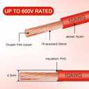 THHN Wire 10 Gauge 150 FT, 10 AWG Stranded OFC Copper Electrical Building Wire with Nylon Jacket PVC Insulation, Rated 600V for Residential, Industrial, CNC, Ground (10 Gauge, Red)