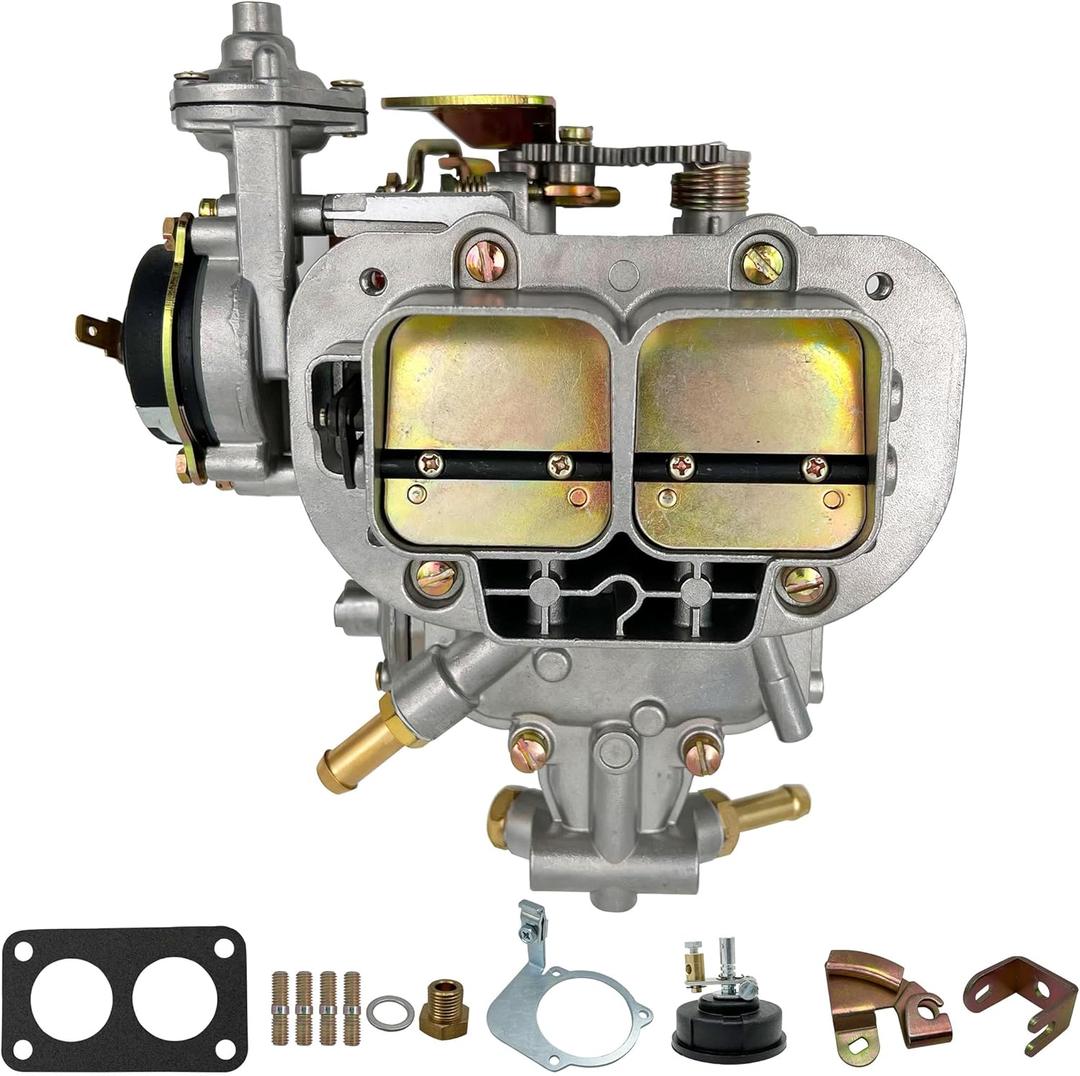 NENKUTEN 2 Barrel Carburetor for Weber 38/38, 38x38 DGV DGAS DGES Carb for Fiat Renault Ford VW Jeep Dodge Toyota Pickup for BMW Daewoo Mitsubishi 4 Cylinder 390CFM Electric Choke Replace 19830.202