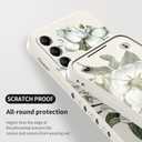 for Samsung Galaxy A15 5G Case Creative Flower Pattern Slim Liquid Silicone Cell Phone Protective for Galaxy A15 5G Cover-Cotton White