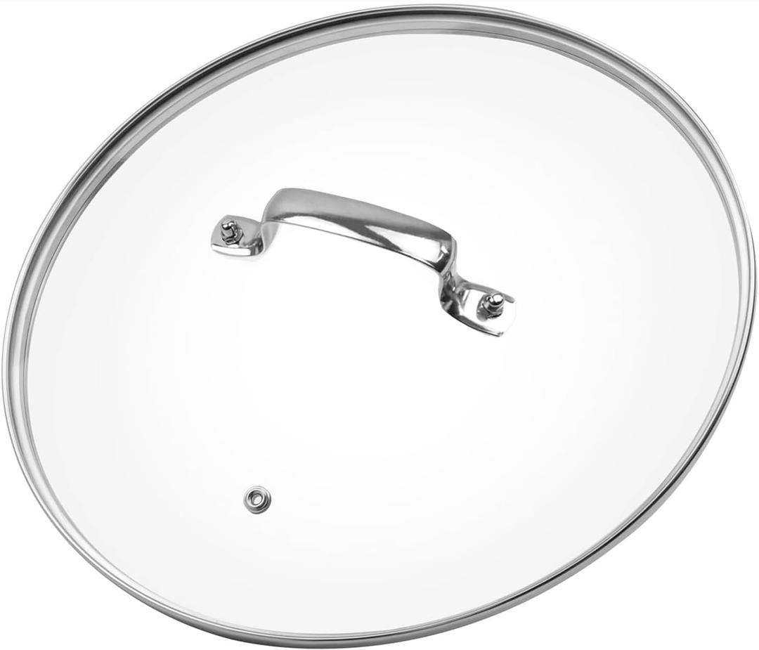 10 Inch Tempered Glass Pan Lid, 10" Glass Covers for Pots, Frying Pan, Pans and Skillets, [1Set], Clear
