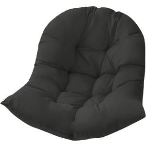 Thickened Hammock Swing Chair Cushion, Hanging Basket Seat Cushion Pillow, Soft Hanging Egg Chair Back Cushions Pads, for Indoor and Outdoor Garden Offices - Thickened Version (80x110cm/31.49x43.3in, Dark Black)