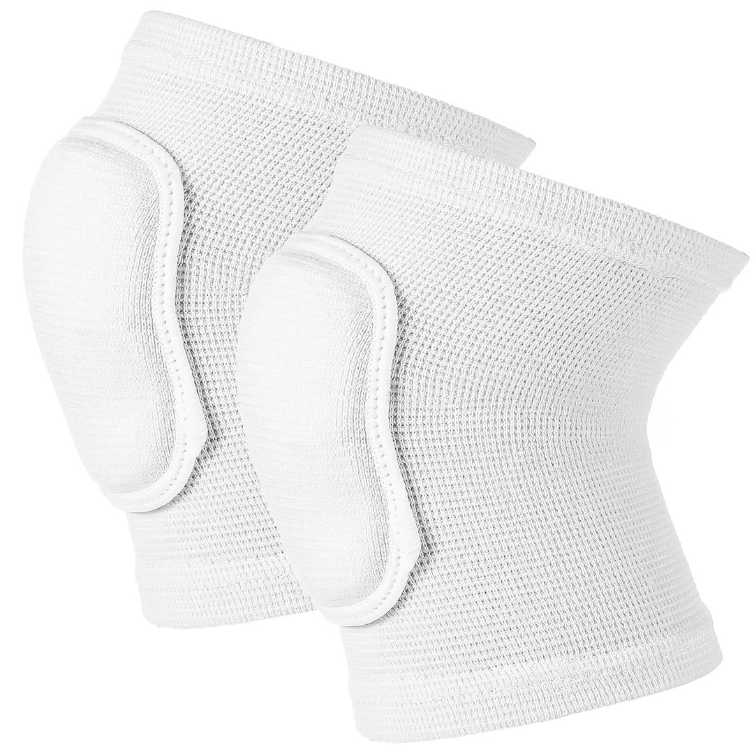 EupHHonycs 1 Pair Elbow Pads for Volleyball, Volleyball Elbow Pads Thick Sponge Support Breathable Compression Braces for Basketball Tennis Football Skating (White) 