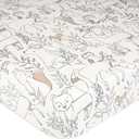 Crane Baby 100% Cotton Sateen Fitted Baby Sheets, Breathable, Fits 28X52 Standard Mattress, Gender Neutral Bedding, Woodland Animal Crib Sheet